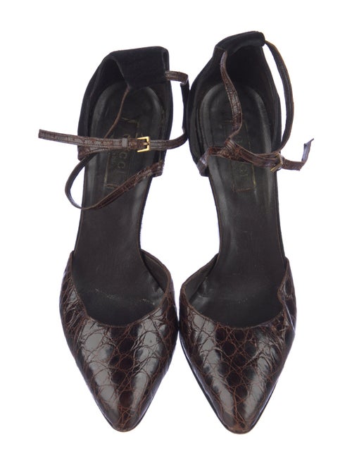 Gucci 1990's Alligator D'Orsay Pumps