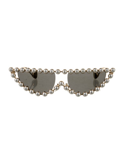 Gucci Faux Pearl Accents Wayfarer Sunglasses