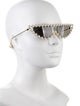 Gucci Faux Pearl Accents Wayfarer Sunglasses
