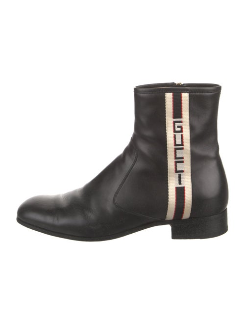 Gucci Sylvie Web Accent Leather Boots