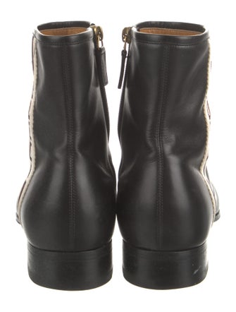 Gucci Sylvie Web Accent Leather Boots