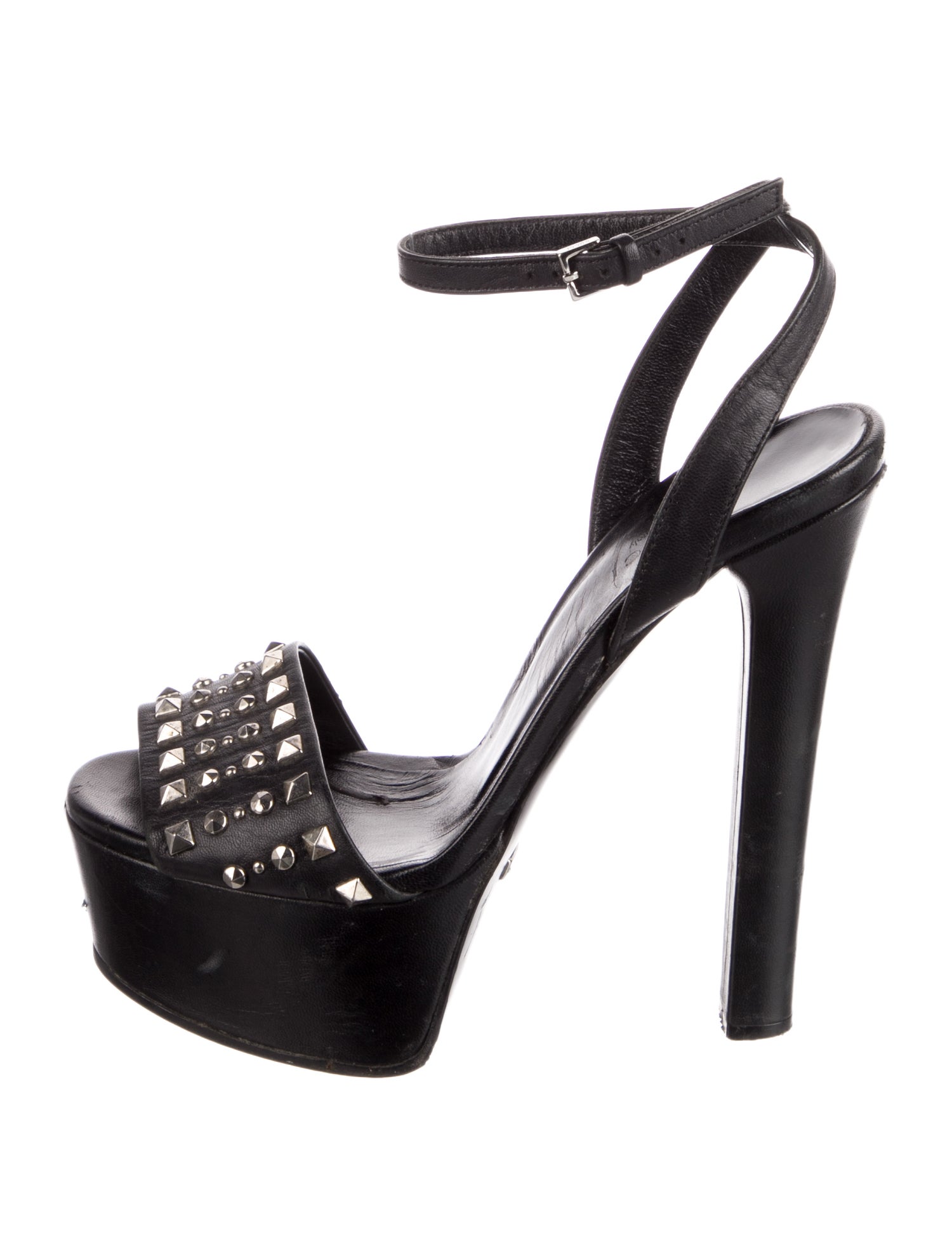 Gucci Web Accent Leather Slingback Pumps