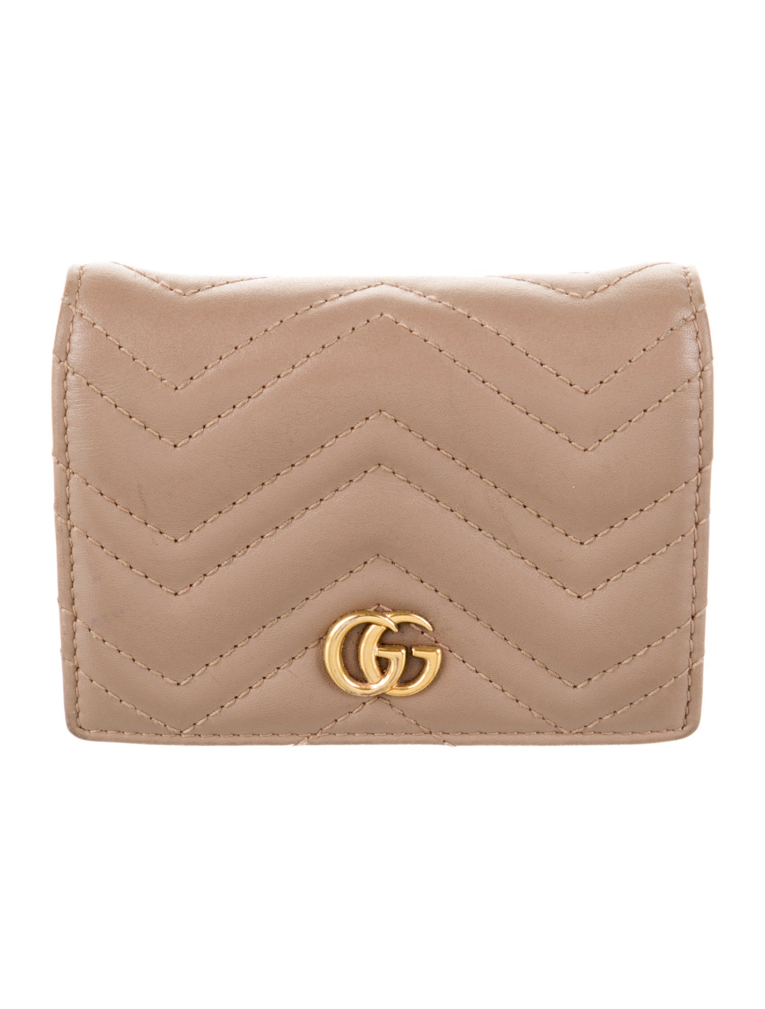 Gucci Double G Logo Leather Compact Wallet