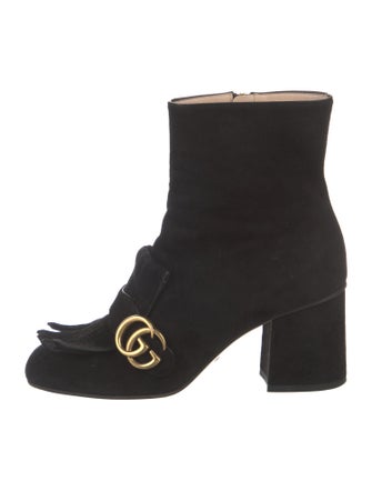 Gucci Double G Logo Suede Boots