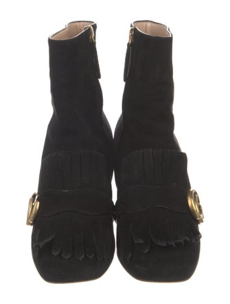 Gucci Double G Logo Suede Boots