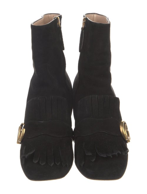 Gucci Double G Logo Suede Boots
