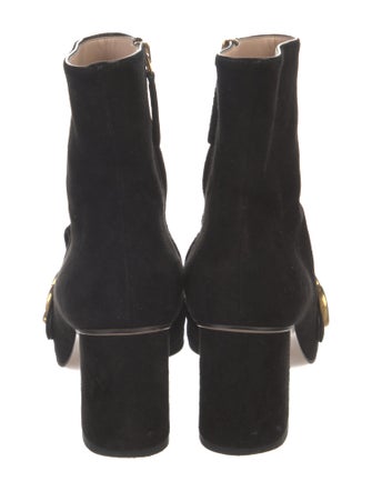 Gucci Double G Logo Suede Boots