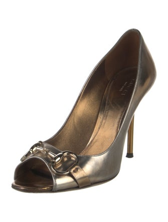 Gucci Horsebit Accent Leather Pumps