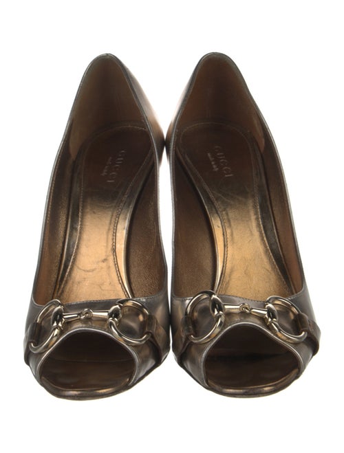 Gucci Horsebit Accent Leather Pumps