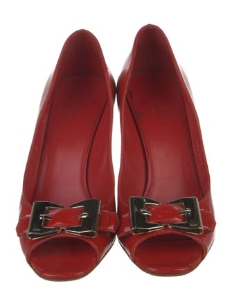 Gucci Horsebit Accent Patent Leather Pumps