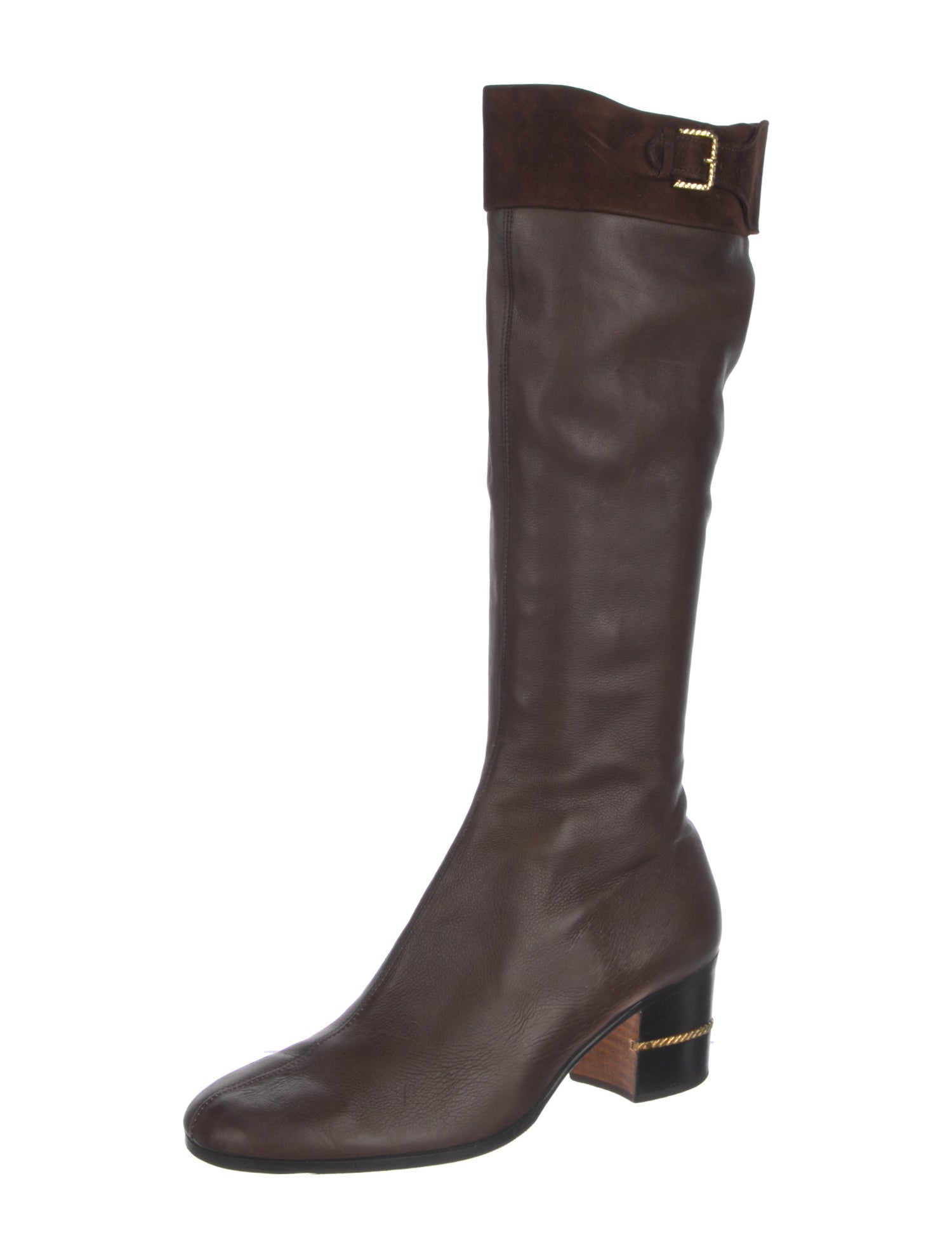 Gucci Interlocking G Logo Leather Riding Boots