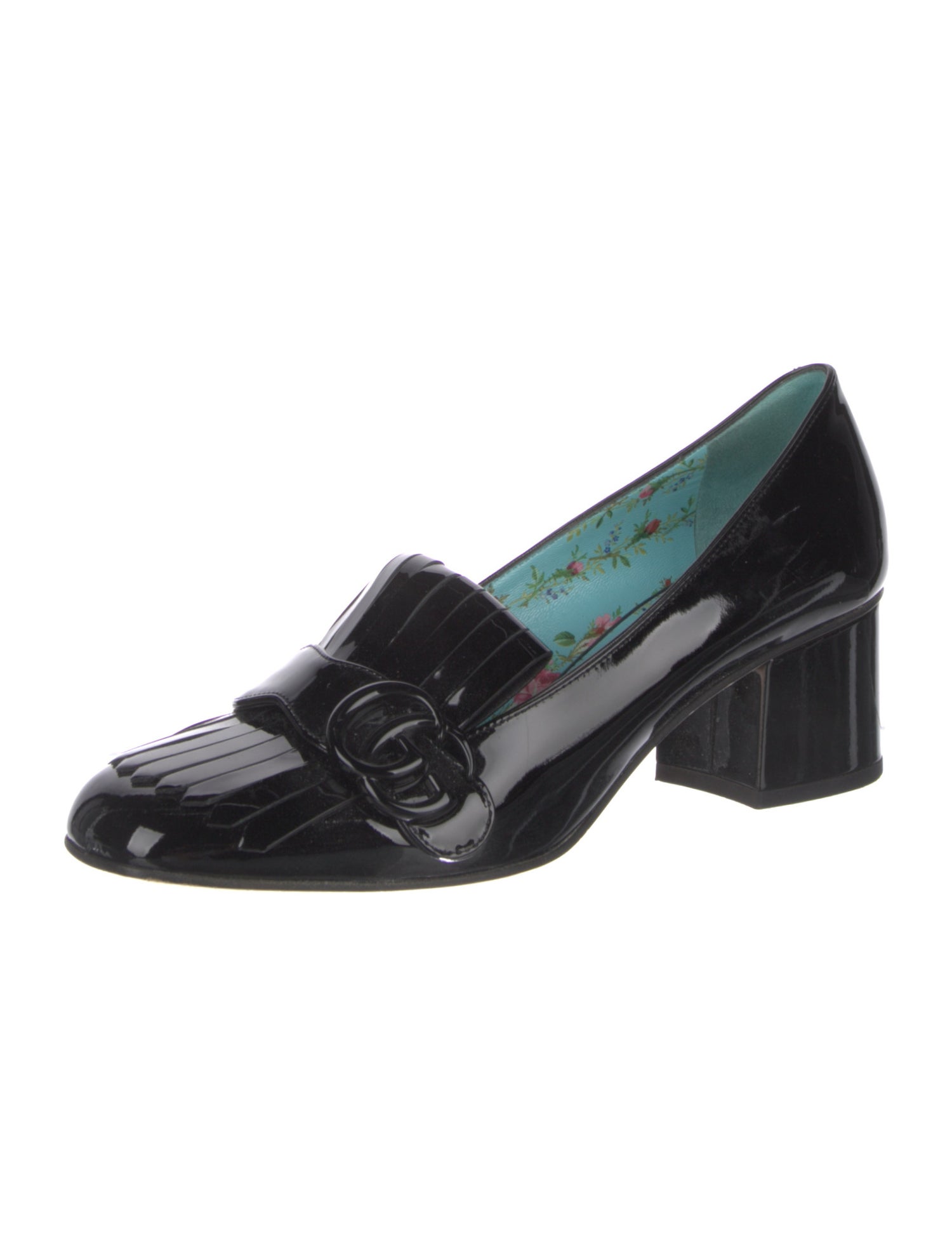 Gucci Double G Logo Patent Leather Pumps