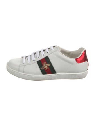 Gucci Web Accent Leather Sneakers