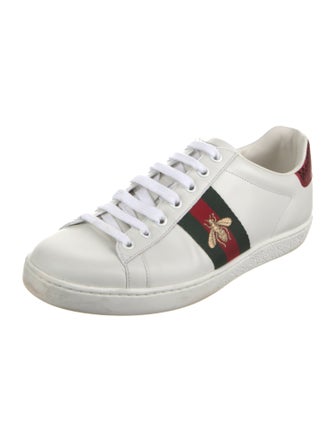 Gucci Web Accent Leather Sneakers