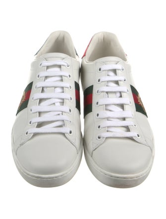 Gucci Web Accent Leather Sneakers