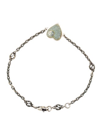 Gucci Enamel Heart Interlocking G Bracelet
