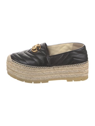 Gucci Quilted Pattern Leather Espadrilles