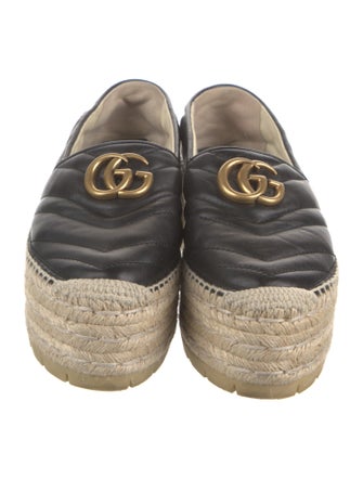 Gucci Quilted Pattern Leather Espadrilles