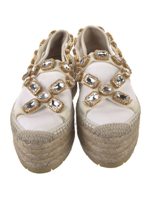 Gucci Canvas Crystal Embellishments Espadrilles