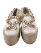 Gucci Canvas Crystal Embellishments Espadrilles