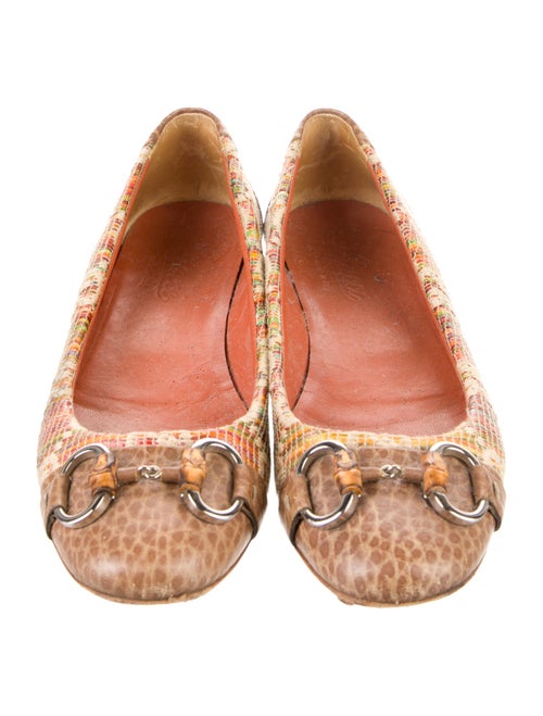 Gucci Horsebit Accent Leather Ballet Flats
