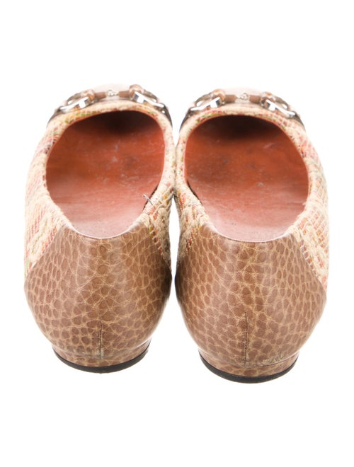 Gucci Horsebit Accent Leather Ballet Flats