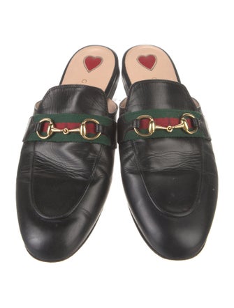 Gucci Web Accent Leather Mules