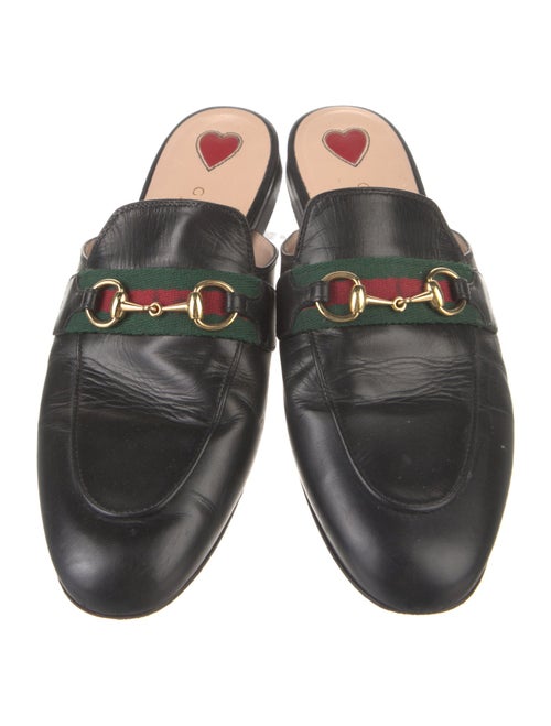 Gucci Web Accent Leather Mules
