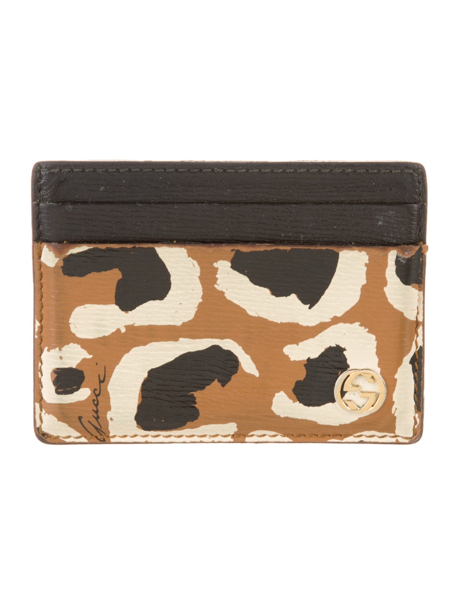 Gucci Interlocking G Logo Leather Card Holder