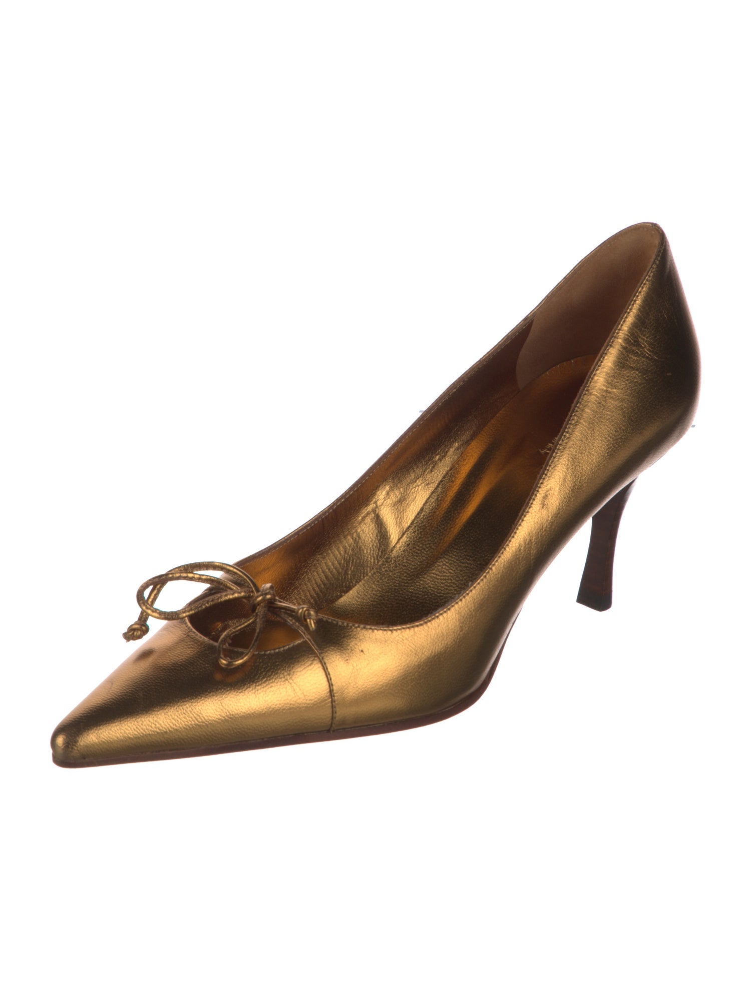 Gucci Leather Bow Accents Pumps