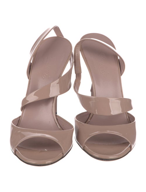 Gucci Bamboo Accent Patent Leather Slingback Sandals