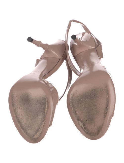 Gucci Bamboo Accent Patent Leather Slingback Sandals