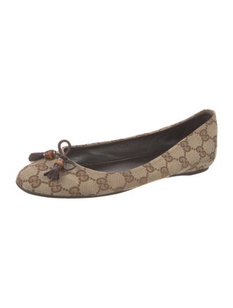 Gucci Canvas Printed Ballet Flats