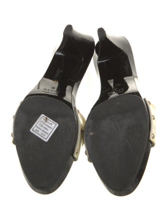 Gucci Horsebit Accent Patent Leather Slides