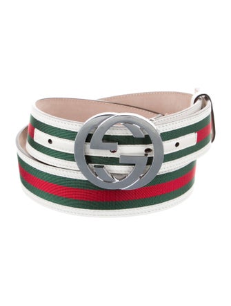 Gucci Web Accent Leather Belt