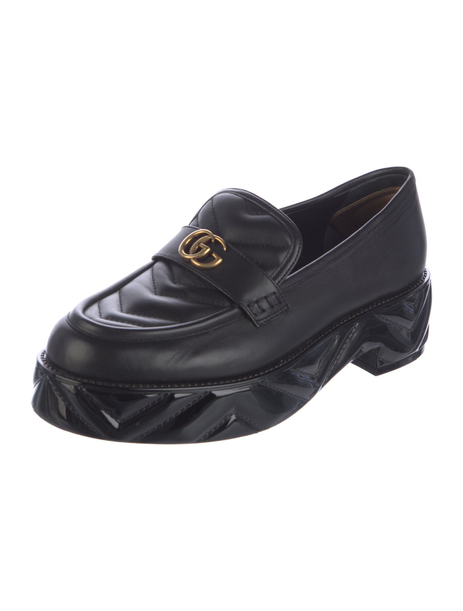 Gucci Double G Logo Leather Loafers