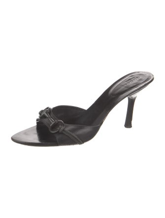 Gucci Horsebit Accent Leather Slides