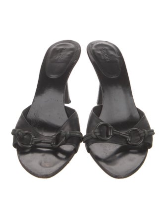 Gucci Horsebit Accent Leather Slides