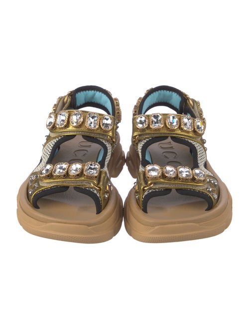 Gucci Crystal Embellishments T-Strap Sandals