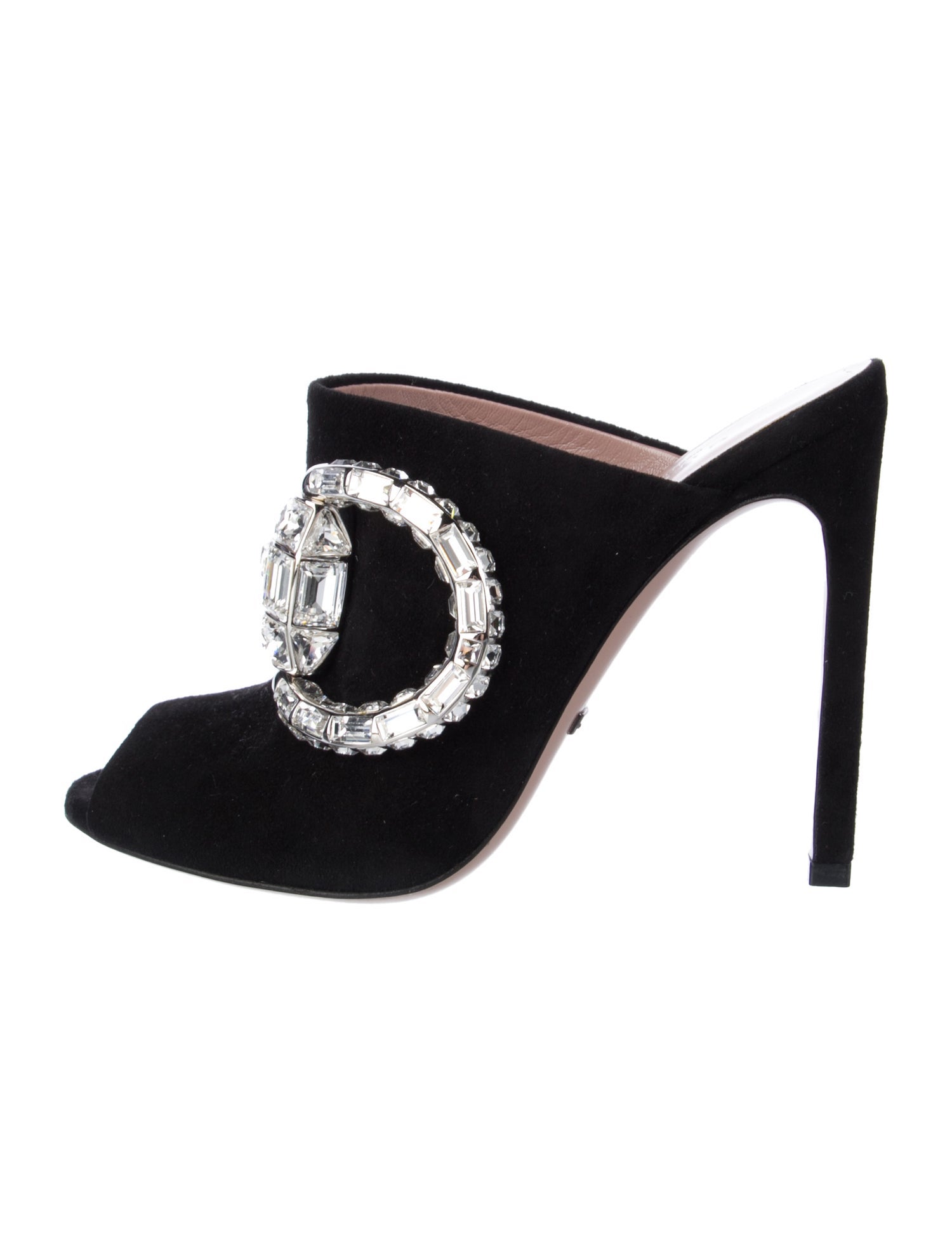 Gucci Hasler Horsebit Accent Suede Mules