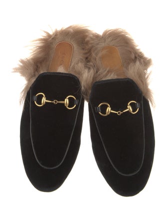 Gucci Horsebit Accent Velvet Mules