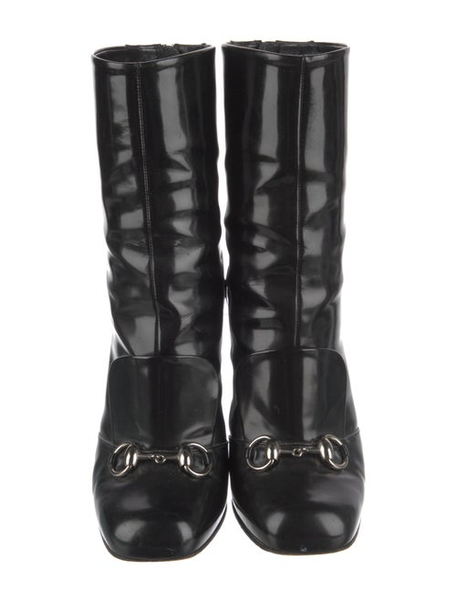 Gucci Horsebit Accent Patent Leather Sock Boots