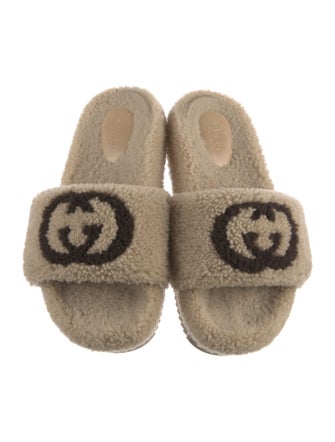 Gucci Interlocking G Logo Shearling Espadrilles