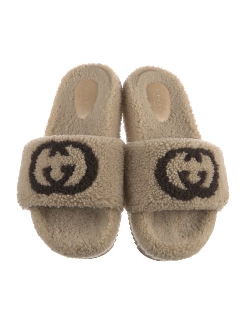 Gucci Interlocking G Logo Shearling Espadrilles
