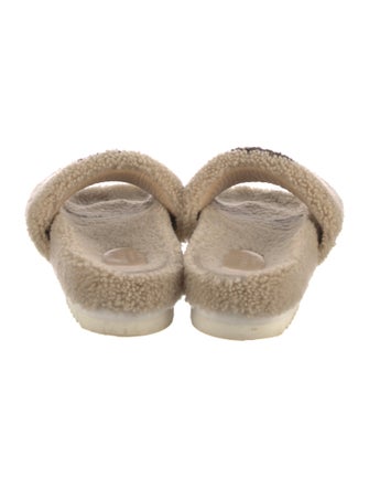 Gucci Interlocking G Logo Shearling Espadrilles