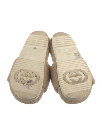 Gucci Interlocking G Logo Shearling Espadrilles