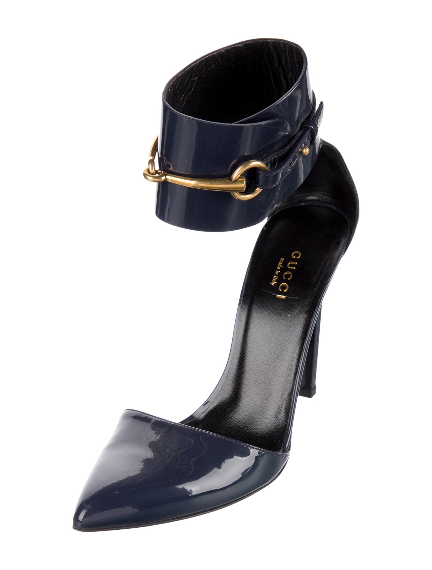 Gucci Horsebit Accent Patent Leather Pumps