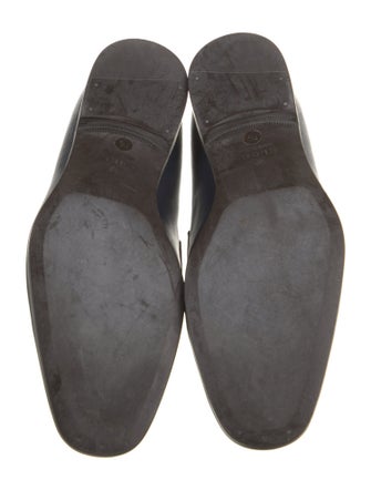 Gucci Web Accent Leather Loafers