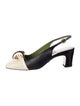 Gucci Leather Pleated Accents Slingback Pumps