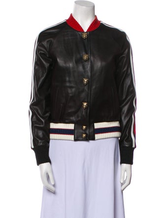 Gucci 2017 Leather Bomber Jacket